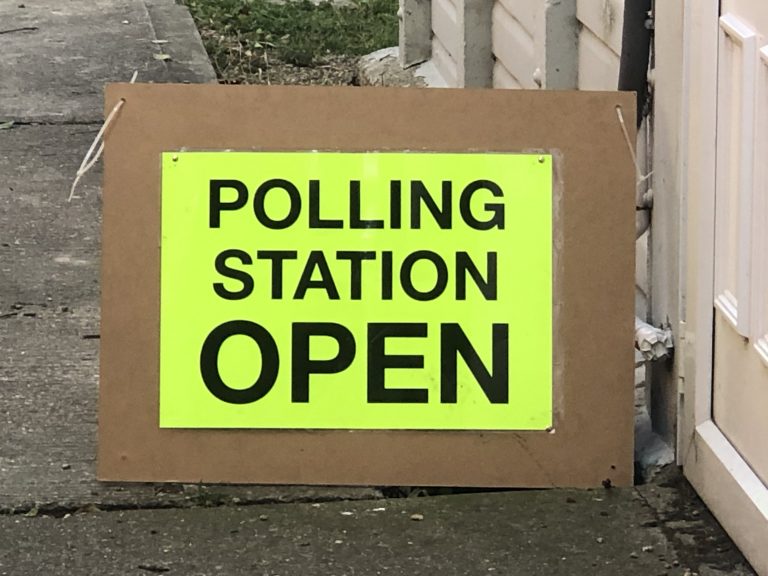 working at a polling station