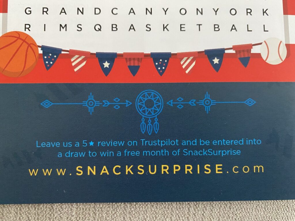 snacksurprise asking for 5 star reviews