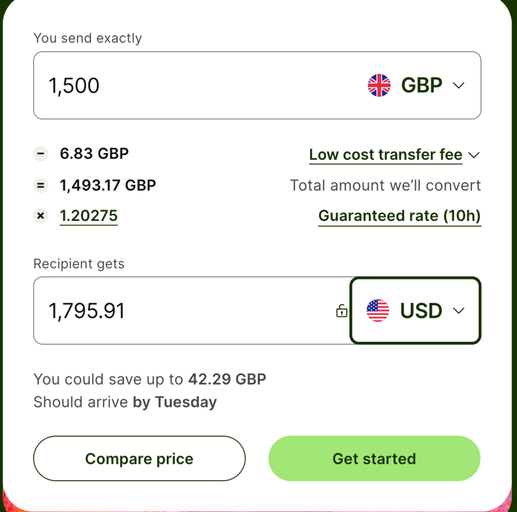 Wise transfer fees