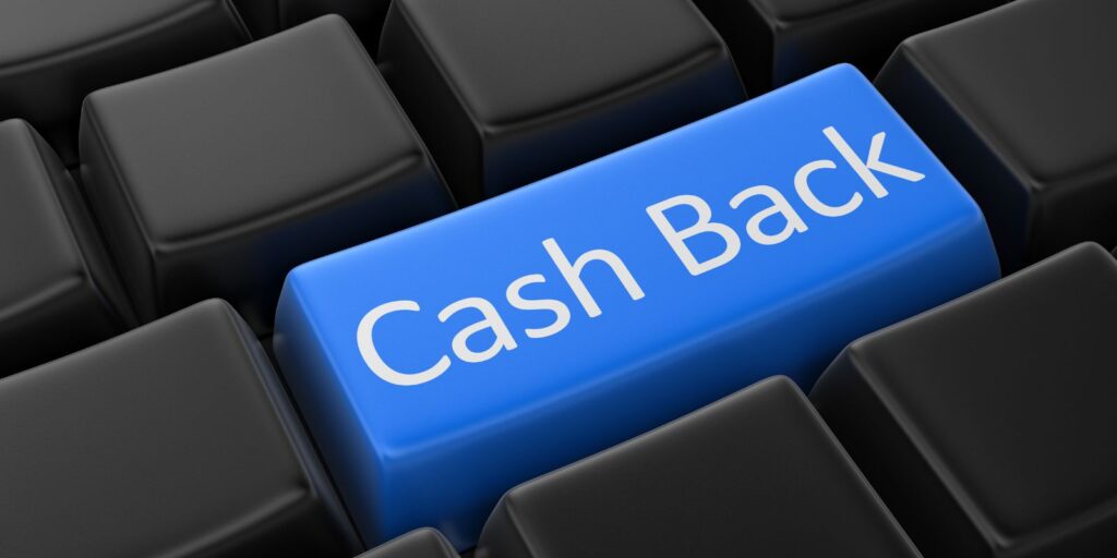 Cashback button on a keyboard