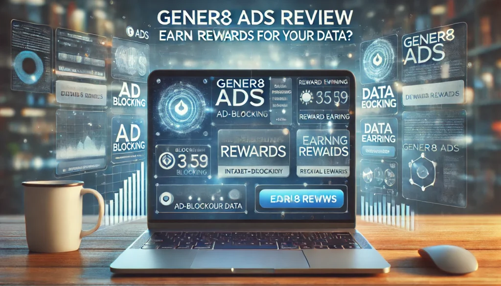 screenshot from gener8 ads website Computer with Gener8