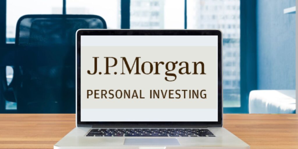 J.P. Morgan on a laptop