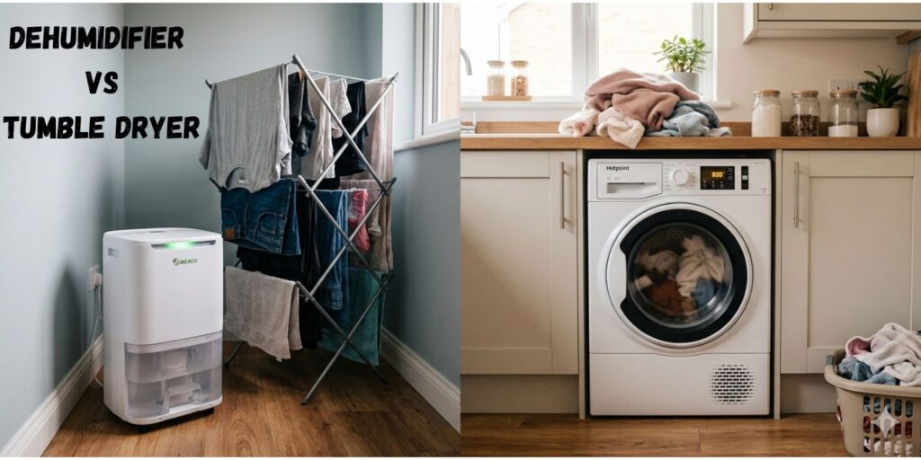 A tumble dryer and a dehumidifier