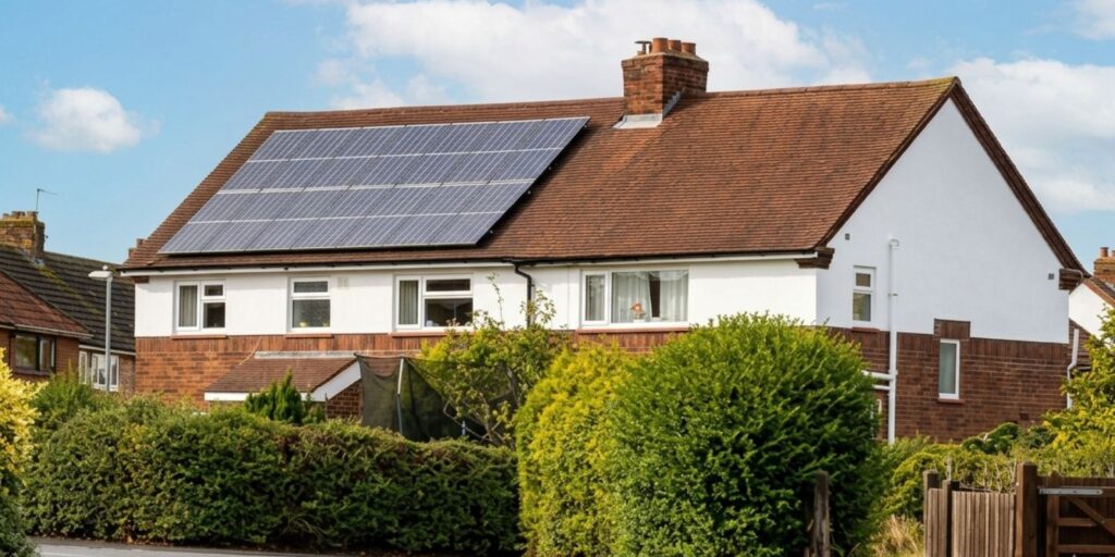 Solar panels on a house