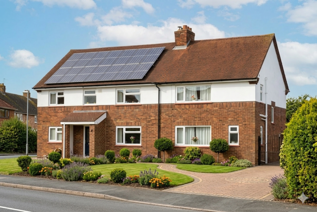 Solar panels on a house